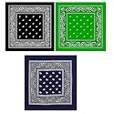 BISMAADH Unisex Cotton Paisley Cowboy Bandanas - Pack of 3