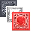 BISMAADH Unisex Cotton Paisley Cowboy Bandanas - Pack of 3
