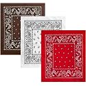 BISMAADH Unisex Cotton Paisley Cowboy Bandanas - Pack of 3