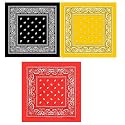 BISMAADH Unisex Cotton Paisley Cowboy Bandanas - Pack of 3