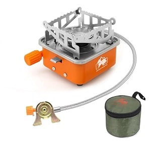 bisonberg camping gas stove portable lightweight folding stainless steel furnace with storage bag for outdoor cooking picnic