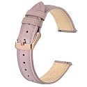 BISONSTRAP Elegant Leather Watch Straps, Quick Release, Watch Bands for Women and Men, 16mm, Light Pink (Rose Gold Buckle)
