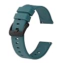 BISONSTRAP Silicone Watch Bands, Slim Watch Straps with Quick Release, 22mm, Cyan (Blue) with Black Buckle