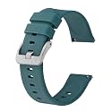 BISONSTRAP Silicone Watch Bands, Slim Watch Straps with Quick Release, 20mm, Cyan (Blue) with Silver Buckle