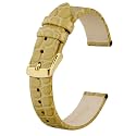 BISONSTRAP Watch Straps for Women, Crocodile Pattern Leather Thin Watch Replacement Bands, 8mm 10mm 12mm 14mm 16mm 18mm 20mm