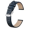 BISONSTRAP Watch Straps for Women, Crocodile Pattern Leather Thin Watch Replacement Bands, 8mm 10mm 12mm 14mm 16mm 18mm 20mm