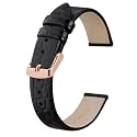BISONSTRAP Watch Straps for Women, Crocodile Pattern Leather Thin Watch Replacement Bands, 8mm 10mm 12mm 14mm 16mm 18mm 20mm