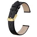 BISONSTRAP Watch Straps for Women, Crocodile Pattern Leather Thin Watch Replacement Bands, 8mm 10mm 12mm 14mm 16mm 18mm 20mm