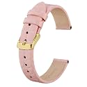 BISONSTRAP Watch Straps for Women, Crocodile Pattern Leather Thin Watch Replacement Bands, 8mm 10mm 12mm 14mm 16mm 18mm 20mm