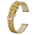 BISONSTRAP Watch Straps for Women, Crocodile Pattern Leather Thin Watch Replacement Bands, 8mm 10mm 12mm 14mm 16mm 18mm 20mm