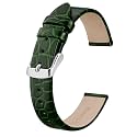 BISONSTRAP Watch Straps for Women, Crocodile Pattern Leather Thin Watch Replacement Bands, 8mm 10mm 12mm 14mm 16mm 18mm 20mm
