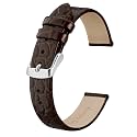 BISONSTRAP Watch Straps for Women, Crocodile Pattern Leather Thin Watch Replacement Bands, 8mm 10mm 12mm 14mm 16mm 18mm 20mm