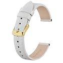 BISONSTRAP Watch Straps for Women, Crocodile Pattern Leather Thin Watch Replacement Bands, 8mm 10mm 12mm 14mm 16mm 18mm 20mm