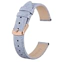 BISONSTRAP Watch Straps for Women, Crocodile Pattern Leather Thin Watch Replacement Bands, 8mm 10mm 12mm 14mm 16mm 18mm 20mm