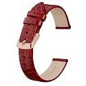BISONSTRAP Watch Straps for Women, Crocodile Pattern Leather Thin Watch Replacement Bands, 8mm 10mm 12mm 14mm 16mm 18mm 20mm