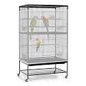 Bissap Bird Cage Seed Catcher, 90-118‘’ Universal Birdcage Net Nylon 31.8'' H Adjustable Elastic Band Stretchy Skirts Mesh Cover for Parrot Cage Seed Guard (Not Include Birdcage)- White