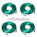 Bistras Oxygen Tubing 50FT Green Crush Resistant Non Kinking for Cannula Nasal Tubing and Oxygen Concentrator with Standard End Connectors, Swivel Connectors Included (4 pk)