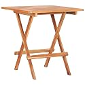 Bistro Table Natural Teak Solid Teak Wood 23.6x23.6x25.6 in,Folding Bistro Table with Solid Teak Wood for Garden, Balcony & Patio Patio Furniture