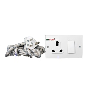 bitcorp 6a extension board 1 socket 1 switch 1500w 4m isi certified wire