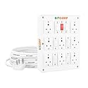 BITCORP 16A Heavy Duty Power Extension Board with Switches with 8 Socket 5 Switch, 3500W, 5 Meter 2.5mm Electric Cord for AC, Refrigerator, EV Charger, Washing Machine, Geyser