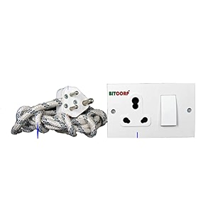 bitcorp 6a extension board 1 socket 1 switch 1500w 1m isi certified wire