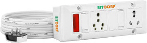 bitcorp extension box 15a 16a 20a amp 2 sockets 2 switch 3500w 8 meter long cable 2 socket extension boards white 8 m