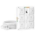 BITCORP 16A Heavy Duty Power Extension Board with Switches with 5 Socket 3 Switch, 7000W, 4 Meter 6.0mm Electric Cord for AC, Refrigerator, EV Charger, Washing Machine, Geyser