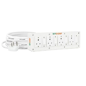 bitcorp 6a extension board 4 socket 4 switch 2000w 4m 15mm isi certified wire