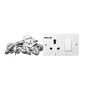 BITCORP 16A to 6A Power Extension Board Converter with 1 Socket 1 Switch, 2000W, 10 Meter ISI Certified Electric Cord for AC, Refrigerator, EV Charger, Water Heater