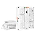 BITCORP 16A Heavy Duty Power Extension Board with 5 Socket 3 MCB, 7000W MCB Overload Protector, 5 Meter 6.0mm Electric Cord for AC, Refrigerator, EV Charger, Washing Machine, Geyser
