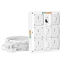 BITCORP 16A Heavy Duty Power Extension Board with 5 Socket 3 MCB, 7000W MCB Overload Protector, 10 Meter 6.0mm Electric Cord for AC, Refrigerator, EV Charger, Washing Machine, Geyser
