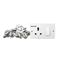 BITCORP 16A to 6A Power Extension Board Converter with 1 Socket 1 Switch, 2000W, 4 Meter ISI Certified Electric Cord for AC, Refrigerator, EV Charger, Water Heater