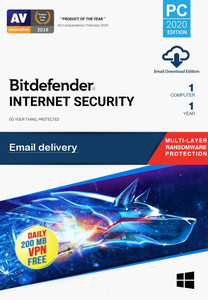 bitdefender 1 pc pc 1 year internet security compatible with windows email delivery - no cd