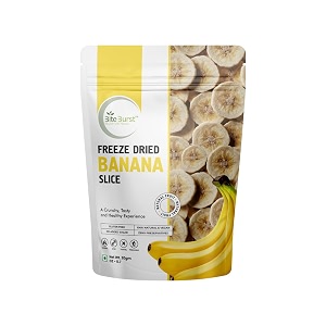 biteburst freeze dried banana slice fruit snack  crunchy real fruit bites no added sugar gluten free vegan no preservatives  20gm x pack of 1