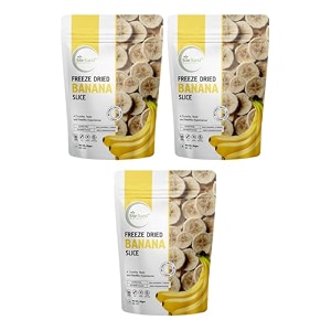 biteburst freeze dried banana slice fruit snack  crunchy real fruit bites no added sugar gluten free vegan no preservatives  20gm x pack of 3