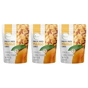 biteburst freeze dried mango cubes fruit snack  crunchy real fruit bites no added sugar gluten free vegan no preservatives  20gm x pack of 3