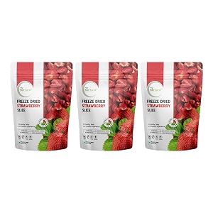 biteburst freeze dried strawberry slice fruit snack  crunchy real fruit bites no added sugar gluten free vegan no preservatives  14gm x pack of 3
