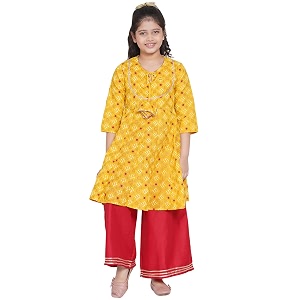 Bitiya By Bhama Girls Cotton Blend Kurta