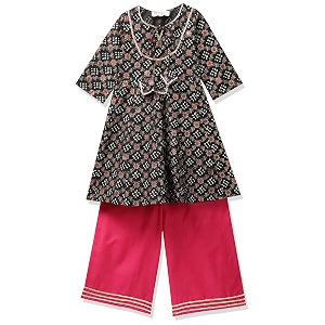 Bitiya By Bhama Girls Cotton Blend Kurta