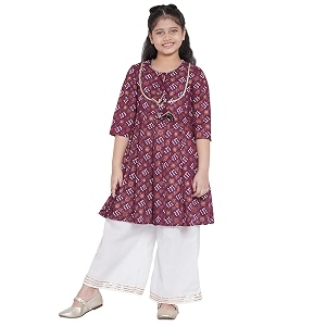 Bitiya By Bhama Girls Cotton Blend Kurta