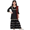 Bitiya By Bhama Girl's Cotton Blend Kurta &amp; Sharara &amp; Dupatta