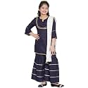 Bitiya By Bhama Girl's Cotton Blend Kurta &amp; Sharara &amp; Dupatta