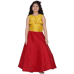 Bitiya By Bhama Girls Silk Blend Lehenga