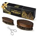 Bituemly Beard Brush for Men, Travel Pocket Mustache Brushes Grooming Kit