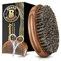 Bituemly Beard Brush, Natural Boar Bristles Beard Brush & Comb Set for Men