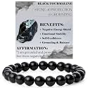 Bivei 8mm Beaded Bracelets for Women Handmade Semi Precious Natural Stone Stretch Elastic Jewelry Yoga Protection Gifts
