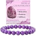 Bivei 8mm Beaded Bracelets for Women Handmade Semi Precious Natural Stone Stretch Elastic Jewelry Yoga Protection Gifts