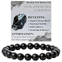 Bivei 8mm Beaded Bracelets for Women Handmade Semi Precious Natural Stone Stretch Elastic Jewelry Yoga Protection Gifts