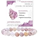 Bivei 8mm Beaded Bracelets for Women Handmade Semi Precious Natural Stone Stretch Elastic Jewelry Yoga Protection Gifts