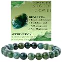 Bivei 8mm Beaded Bracelets for Women Handmade Semi Precious Natural Stone Stretch Elastic Jewelry Yoga Protection Gifts